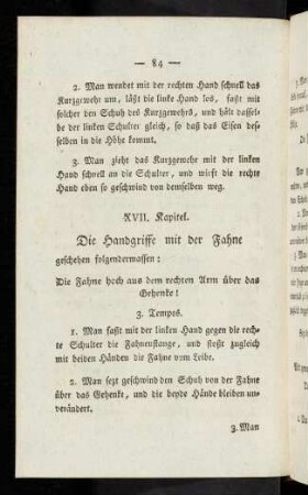 84 XVII. Die Handgriffe mit der Fahne