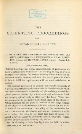 The scientific proceedings of the Royal Dublin Society. 3, 3. 1883