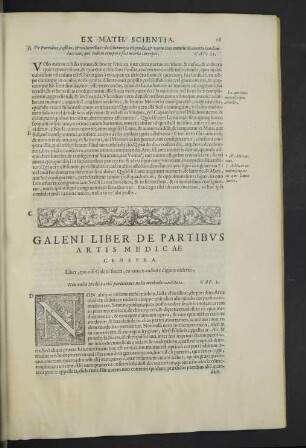 Galeni liber de partibus artis medicae censura