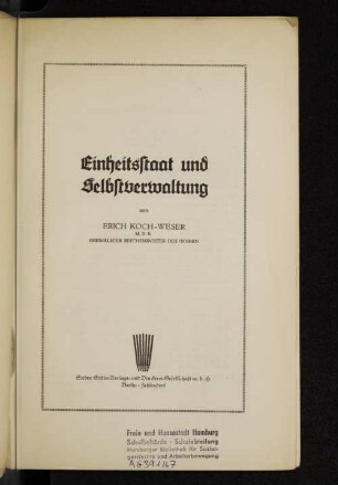 Einheitsstaat und Selbstverwaltung