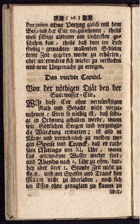 Das vierdte Capitel. Von der nöthigen Diät bey der Saurwasser-Cur