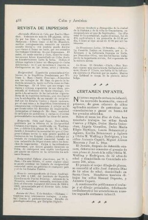 [Certamen infantil de "Cuba y América", N°. 2.]