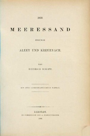 Der Meeressand zwischen Alzey und Kreuznach