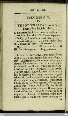 Speciem V. De Theodori Bezae iuvenilibus poematibus lascivis relatio