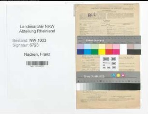 Entnazifizierung Franz Nacken , geb. 13.06.1921 (Seidenweber)