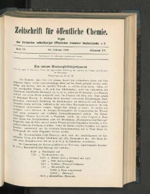Heft IV. 28. Februar 1909. Jahrgang XV.