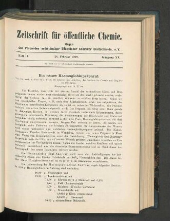 Heft IV. 28. Februar 1909. Jahrgang XV.