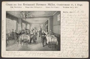 Ansichtskarte Restaurant Hermann Müller, Oranienstraße