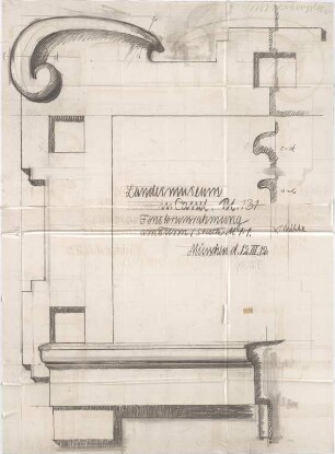 Fischer, Theodor; Kassel; Museum (jetzt: Hessisches Landesmuseum) - Fensterumrahmung am Turm (Details)