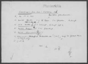 Asselfingen: Visitationsbericht mit Pfarrbericht 1951