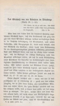 323-380 Das Gleichniß von den Arbeitern im Weinberge (Matth. 20,1-16)