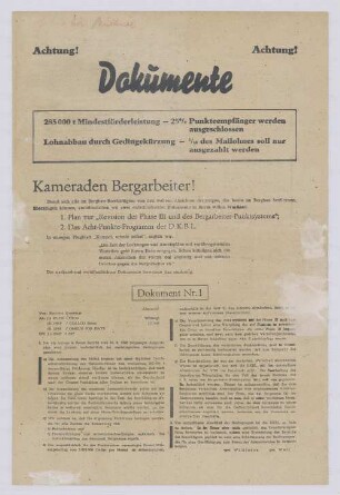 "Dokumente // Kameraden // Bergarbeiter"