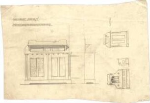 Billing, Hermann; Karlsruhe, Kriegsstr. 159 / Bunsenstr. 12; Doppelhaus L. Meess - Heizkörperverkleidung (Ansicht)