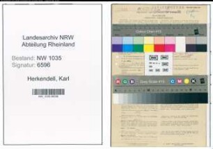 Entnazifizierung Karl Herkendell , geb. 14.11.1899 (Kaufmaennischer Angestellter)