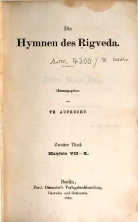 Indische Studien : Beiträge für d. Kunde d. indischen Altertums. 7. 1863
