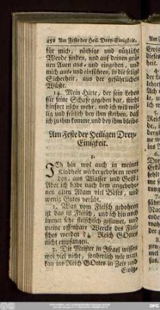 Am Feste der Heiligen Drey-Einigkeit.
