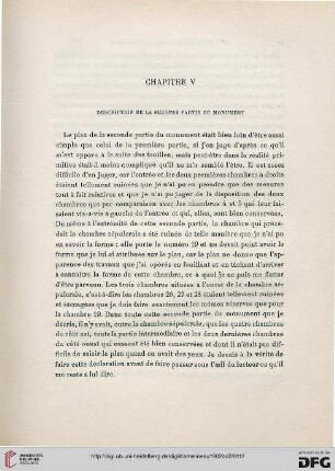 Chapitre V: Description de la seconde partie du monument