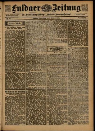 Erste Ausgabe vom Donnerstag, den 05. Februar 1903.