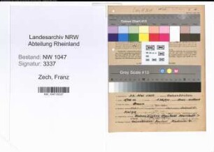Entnazifizierung Franz Zech , geb. 22.05.1907 (Schlosser)