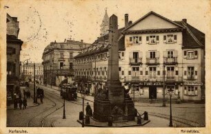 Postkartenalbum mit Motiven von Karlsruhe. "Karlsruhe. Rondellplatz"
