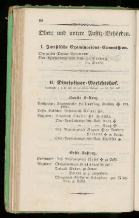 I. Juristische Examinations=Commission.