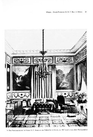 4. Das Panneauzimmer im Hause G. F. Baurs an der Palmaille in Altona, vor 1867 (nach einer alten Photographie)