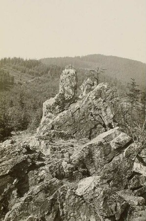 Lausitzer Gebirge. Der Dänstein (740 m) südlich von Handorf