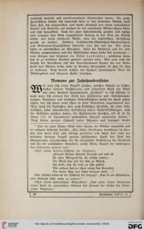26: Romane zur Jahrhundertfeier