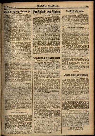 Zweite Ausgabe vom Mittwoch, den 30. Mai 1934.