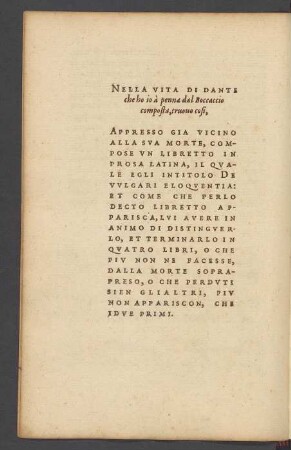 Nella Vita di Dante ... dal Boccaccio composta ...