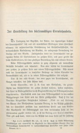 473-491 Zur Beurteilung des börsenmäßigen Terminhandels
