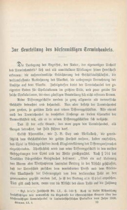 473-491 Zur Beurteilung des börsenmäßigen Terminhandels