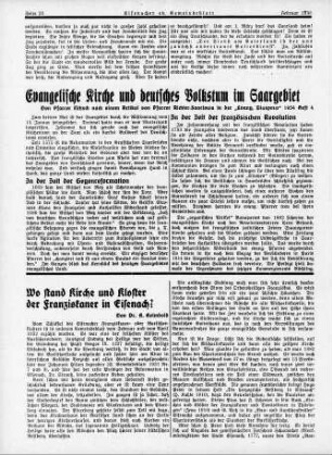 Evangelische Kirche und deutsches Volkstum im Saargebiet / Nitzsch