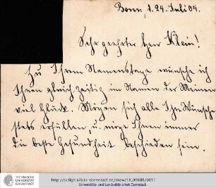 Brief vom 24.07.1904