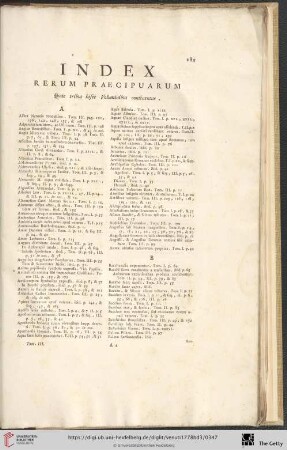 Index Rerum Praecipuarum