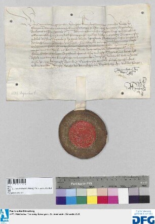 König Maximilian I. stellt der Stadt Nürnberg Quittung aus über die jährliche Stadtsteuer.
