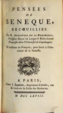 Pensées de Séneque
