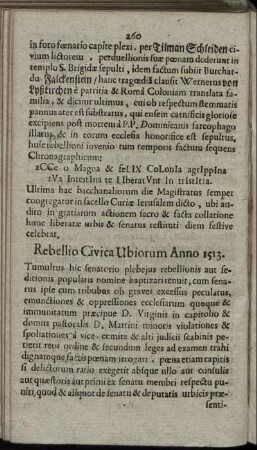 Rebellio Civica Ubiorum Anno 1513