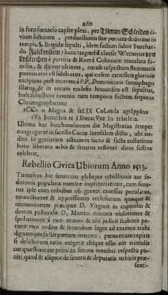 Rebellio Civica Ubiorum Anno 1513