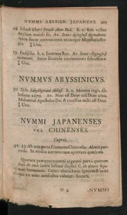 Nummi Abyssinicus