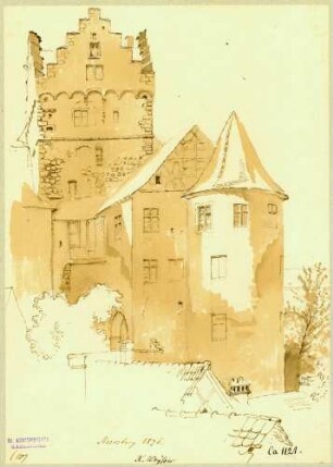 Meersburg Altes Schloss von Norden in Nahsicht
