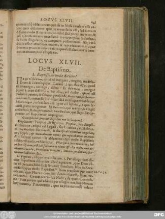 Locus XLVII. De Baptismo.