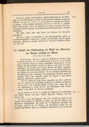 XI. Kampf- und Stellungstage im Wald von Avocourt, vor Verdun westlich der Maas