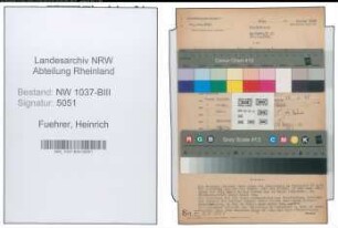 Entnazifizierung Heinrich Fuehrer , geb. 22.05.1886 (Schauspieler)