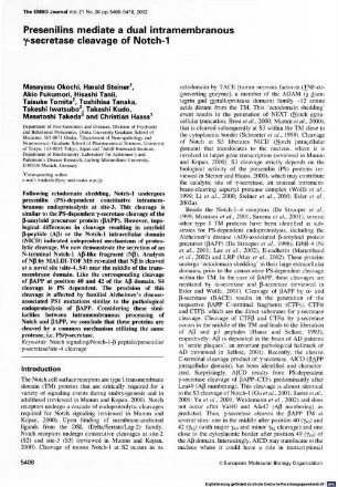 Presenilins mediate a dual intramembranous gamma-secretase cleavag of Notch-1