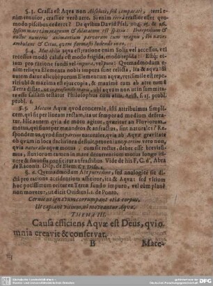 TMEMA III. Causa efficiens Aquae est Deus, quiomnia creavit & conservat.