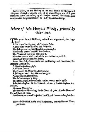 More of Mr. Howels Works, printed by other men