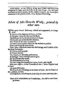 More of Mr. Howels Works, printed by other men