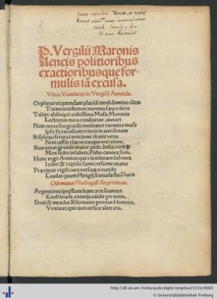 Aeneis politioribus exactioribusque formulis iam excusa
