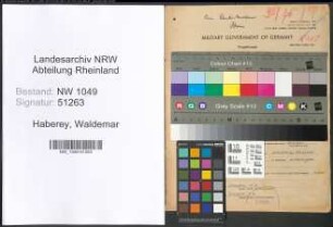 Entnazifizierung Waldemar Haberey , geb. 04.12.1901 (Ingenieur)